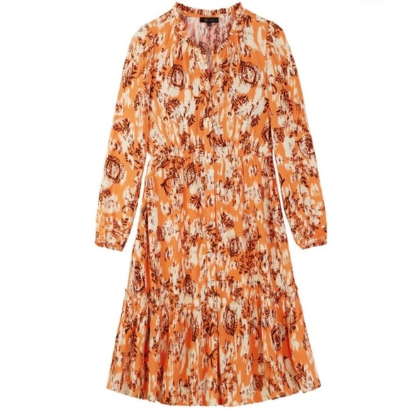 Women’s FRYE Ruffle Neck Front Button Dress- size medium - Picture 1 of 8